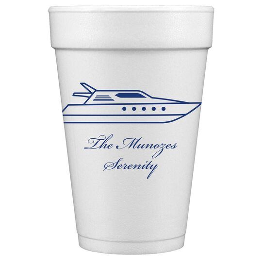 Outlined Yacht Styrofoam Cups